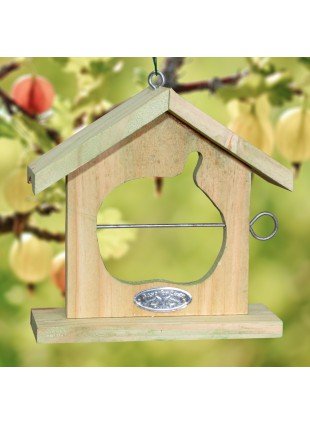 Apfelhäuschen, Futterstelle für Vögel, Holz, hängend, Apfelform