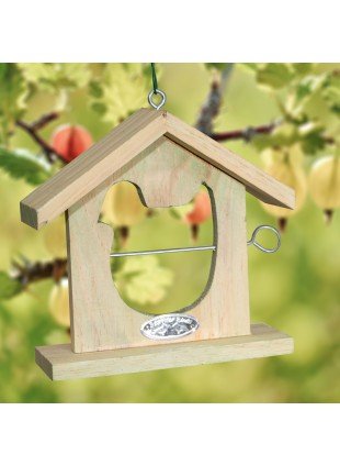 Apfelhäuschen, Futterstelle für Vögel, Holz, hängend, Vogelform