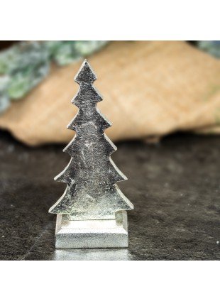 Skulptur, Weihnachtsbaum, Metall, Nickel beschichtet, Weihnachtsdeko, Klein