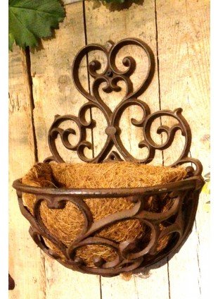 Blumenkasten im Landhausstil, schöne Metall Balkonkästen mit Kokoseinlage