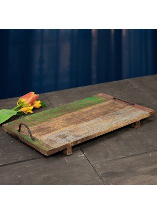 Holzbrett mit Kreidefarbe Bemalung, Präsentation Dekoration-45,0x30,0cm