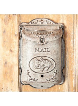 Briefkasten,Landhausstil,Wandbriefkasten Pferd |Eisen, Antikweiß | H40,0xB26,0cm