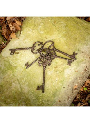 Antiker Schlüssel  Dekoration Schlüsselbund, Mittelalter Schlüssel antikbraun