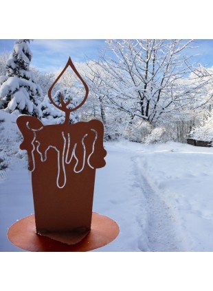 Winterdekoration Garten - Kerze Antike Advent Dekoration Draussen Deko Edelrost