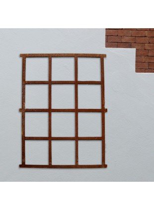 Stallfenster, Rostig, Bauernfenster, Eisenfenster, Gartenmauer 95 x 73