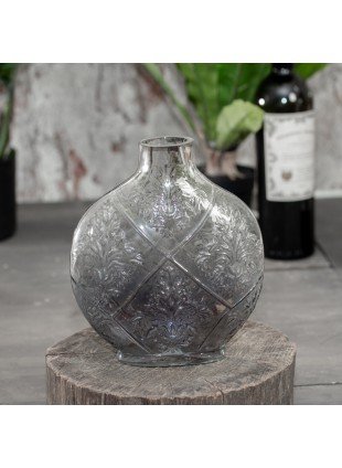 Geprägte Flasche, Vase, Glas, Deko-Flasche, Dekoration 