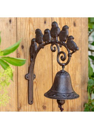 Gartenglocke mit Vögel, Glocke im Landhausstil, Türglöckchen mit Vögelchen