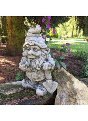 Lustiger Zwerg - Pfeife rauchender Gartenzwerg - Gnome Gartenfiguren Zwerge
