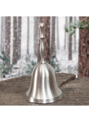 Nostalgische Glocke aus Aluminium, silbern, Tischglocke, Weihnachten