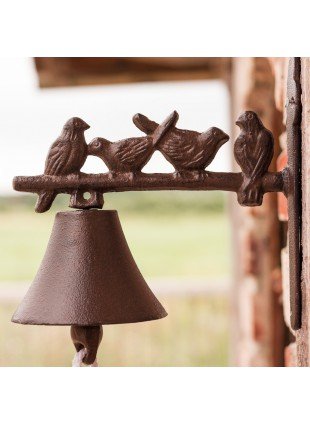 Glocke für Landhaus, Türglöckchen mit Vögelchen, Gartenglocke mit Vögel