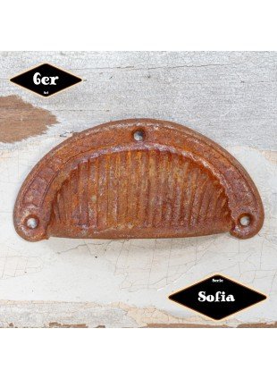 Schubladengriff,Serie "Sofia",6er Pack,|Eisen rostig | H3,8xB8,2cm