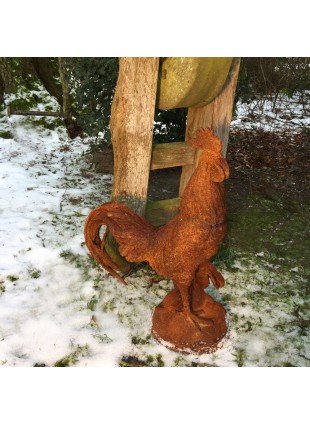 Rustikaler Hahn Tierfiguren Garten Skulpturen - Tür-Dekoration Hof Hahn Antik