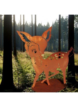 Edelrost Tier Figuren - Rehkitz - jahreszeitliche Antik Dekoration Herbst