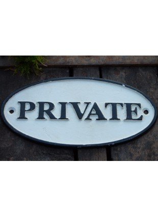 Oval Schild Gusseisen "Private" keinen Zutritt Türschild Zutritt verboten Eisen 