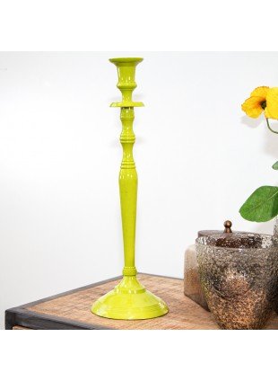 Kerzenhalter, 1 Kerze, Chabby Chic, lackiert  | Eisen, Grün | H38,0xB12,0 cm