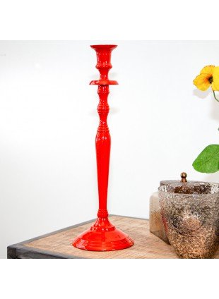 Kerzenhalter, 1 Kerze, Chabby Chic, lackiert  | Eisen, Orange | H38,0xB12,0 cm