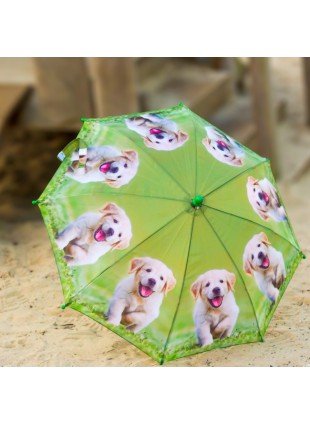 Schirm für Kinder mit Hundemotiv, Kinderregenschirm, Regenschirm mit Welpe