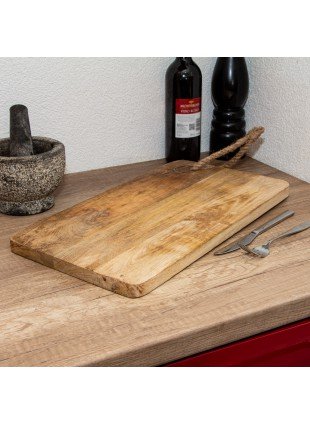 Holzbrett Schneidbrett, Pizzabrett, eckig  | Holz, Braun  | H 2,2 x B 44,7 cm