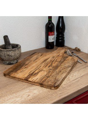 Holzbrett Schneidbrett, Pizzabrett, eckig  | Holz, Braun  | H 2,0 x L 53,0 cm