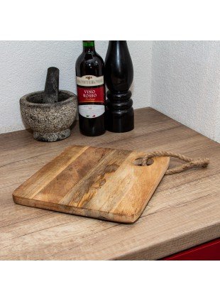 Holzbrett Schneidbrett, Pizzabrett, eckig  | Holz, Braun  | H 2,0 x B 25,0 cm