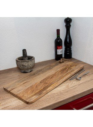 Holzbrett Schneidbrett, Pizzabrett, eckig  | Holz, Braun  | H 2,0 x B 59,5 cm