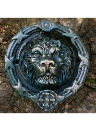 Türklopfer, prunkvoller Löwenkopf, für historische Haustür, wie antik - Ovieto