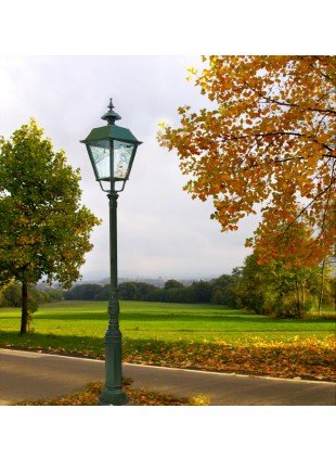 Hohe Parklampe Antik-Lampe große Gartenleuchte Landhaus Aussenlampe - H.288 cm