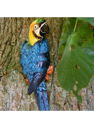 Blauer Papagei -Wanddekoration Ara, tolle Dekoration Garten + Baum Tierfiguren