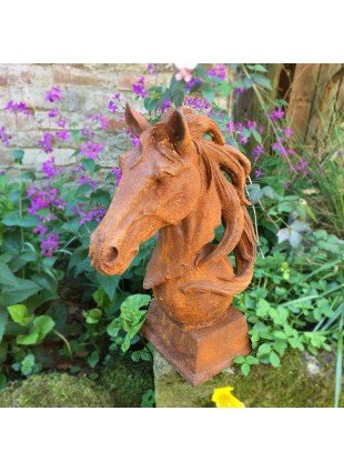 Traumhaft lebendiger Pferdekopf -Tierfiguren Pferde Stall Dekoration Gartenmauer