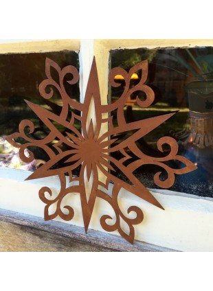 Metall Gartendeko Strohsterne Antik - Rost Dekoration Weihnachten Advent, Winter