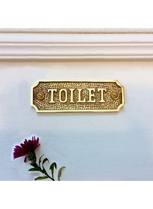 Hinweis Schilder Toilette - Gästetoilette Schild WC Tür - Messing WC-Schilder
