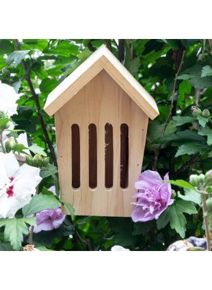 Schmetterlingshaus, bemalbar | Holz, beige  | H 19,5 x B 13,5 cm