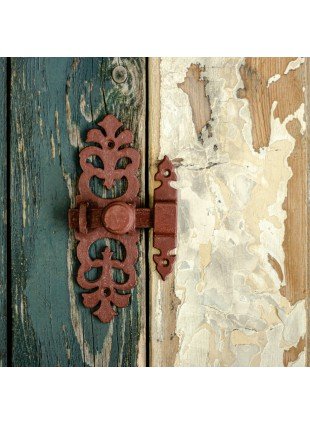 Schubriegel Türbeschlag als Antik - Verschluss für Gartentor oder Stall 