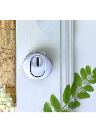 Schlüsselrosette für Haustüren(einzeln) - Sicherheitsrosette  |BB| Nickel glanz