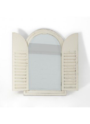 Spiegel indischer Stil, Spiegelfenster Gäste-WC, Fenster als Spiegel Holzrahmen