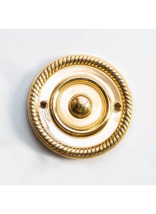 Türklingel im Antik-Stil, Klingel, Schelle  | Messing, Gold | H8,0xB8,0cm