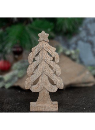 Skulptur, Weihnachtsbaum Naturholz, Tischdeko zu Weihnachten, Tannenbaum