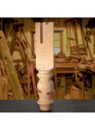 Tischbein, Holz, Massiv, Kiefer, Restauration, 45 cm