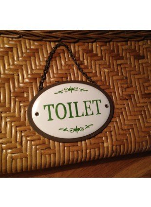 Toilettenschild, Schild für WC-Tür, Email-Schild Toilette, Toilettentür
