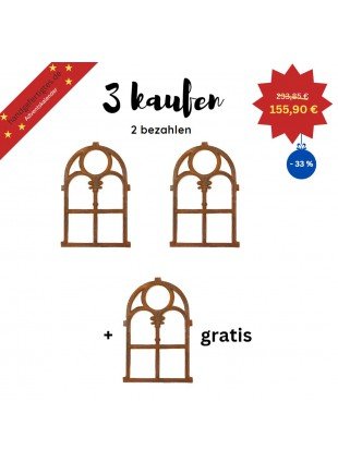Eisenfenster, Stallfenster Kirchenfenster Rundbogen, Fenster für Gartenmauer