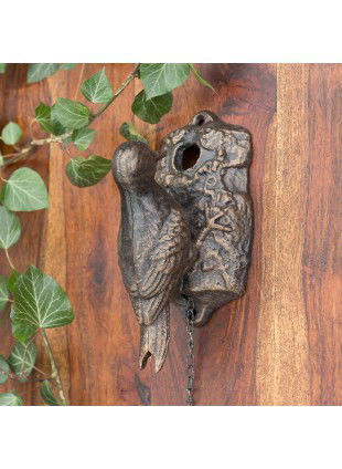 Hochwertiger Türklopfer Specht, Haustürdeko, Klopfer, Gusseisen in antikbronze