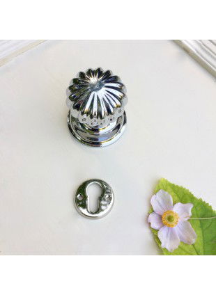Türbeschlag mit Knauf für Haustüren, Sicherheitsrosette | PZ | Nickel glanz