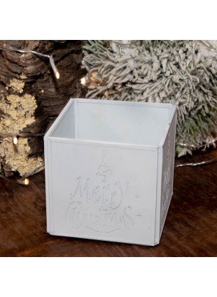 Teelichthalter, Metall, Weihnachtsdeko | Eisen, weiß | H10,5xB10,5 cm