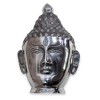 Buddha Wandbüste - Aluminium, silber - Freigestelt weißer Hintergrund