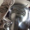 Buddha Wandbüste - Aluminium, silber - Closeup1