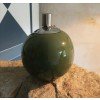 Grüne Keramik Kugel Kerze - Öllampe Garten Teelicht Tischfackel Ölleuchte Kugelleuchte